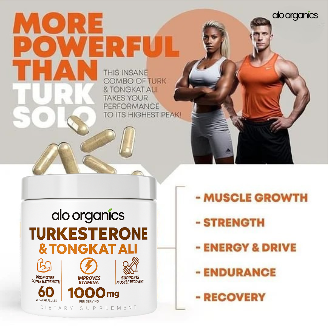 Turkesterone + Tongkat Ali | Natural Muscle Support & Recovery Capsules (1000mg)