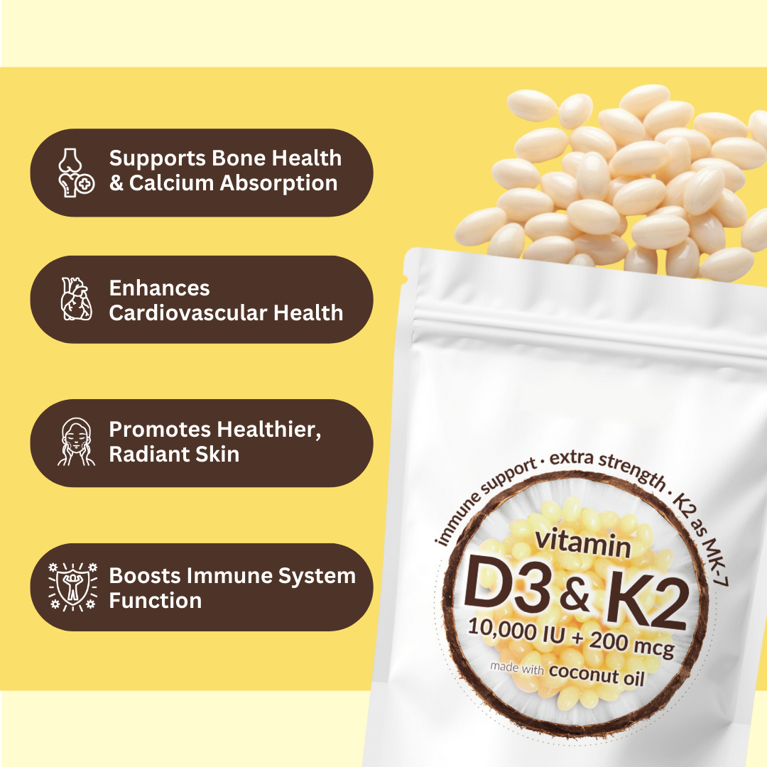 Vitamin D3 K2 Supplement Softgels