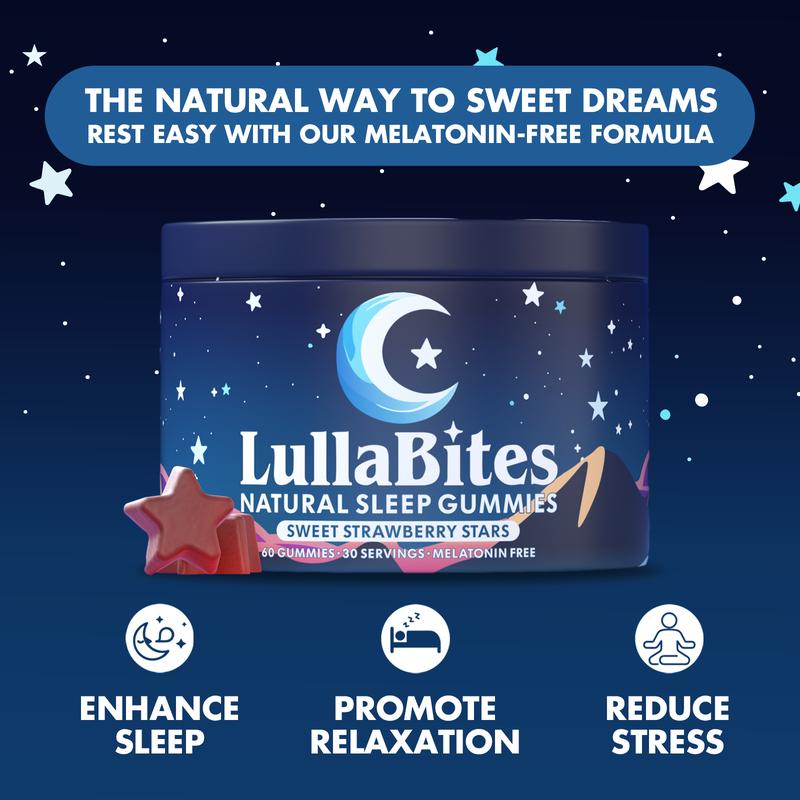 LullaBites Natural Sleep Gummies - Sweet Strawberry Stars