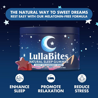 LullaBites Natural Sleep Gummies - Sweet Strawberry Stars